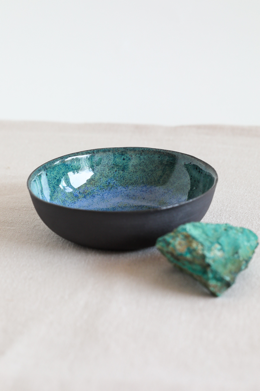 Small Snack Bowl black lagoon Vera Wiedermann Ceramics